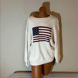 SHEIN Cream Sweater with Flag Design